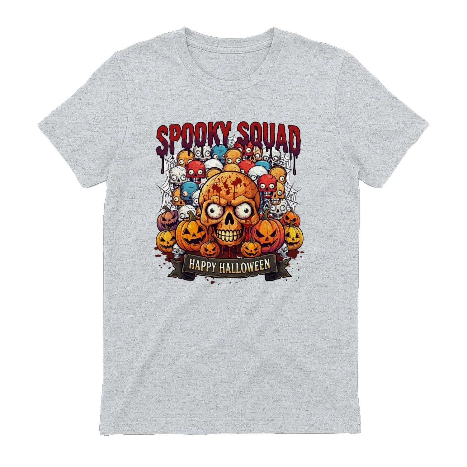Spooky Squad Halloween Skulls Funny Trick Or Treat T-Shirt Design