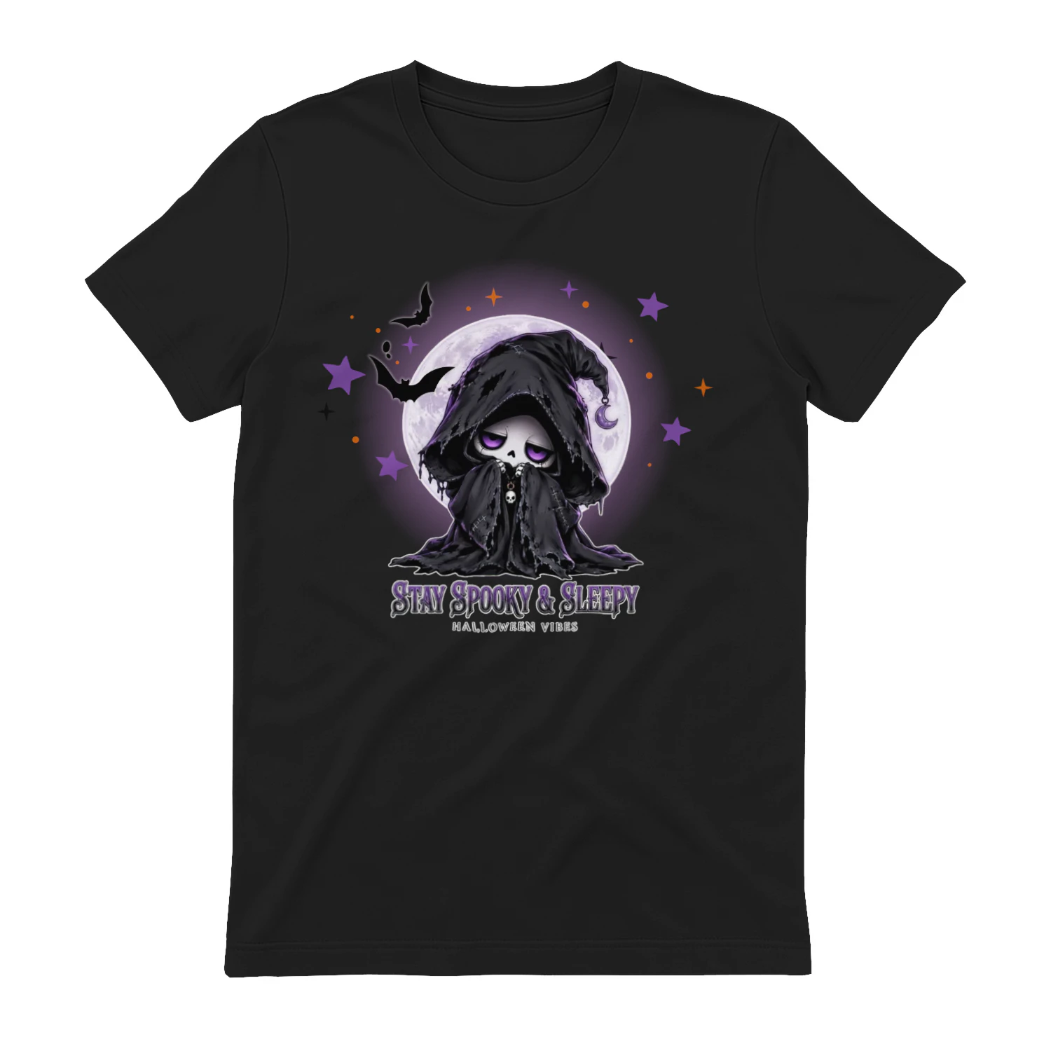 Stay Spooky and Sleepy Cute Witch Skull Halloween Vibes