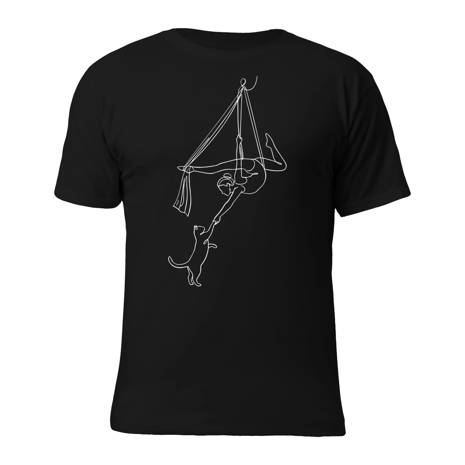 Aerialist And Cat Line Art