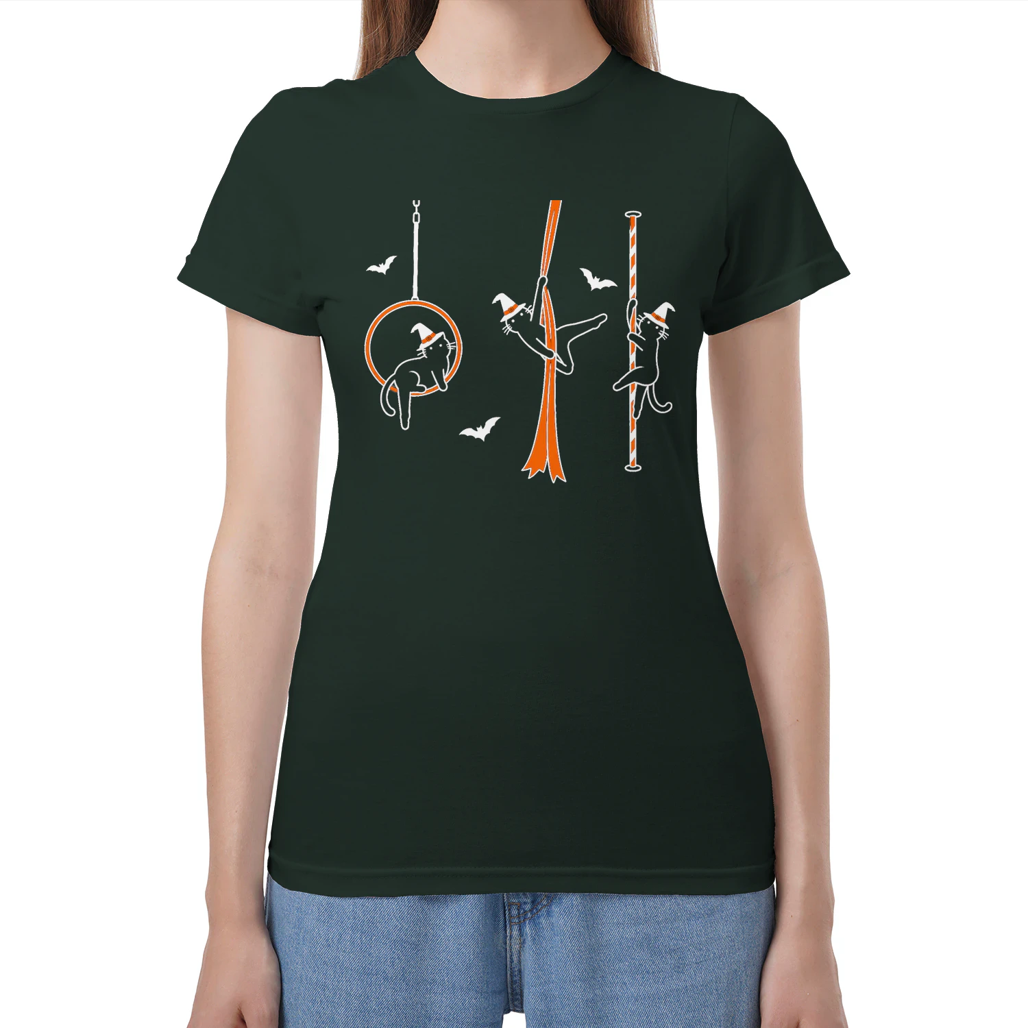 Witchy Aerial Cats Black