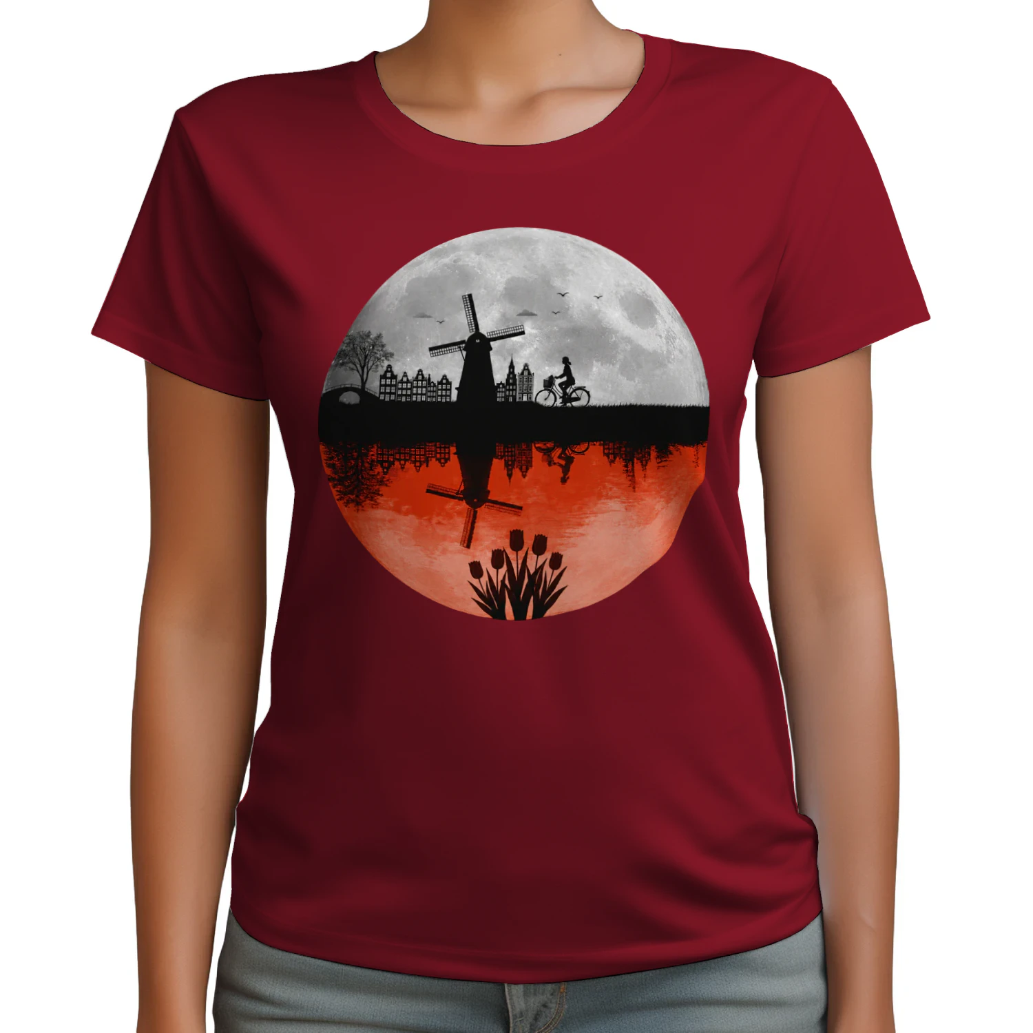 Fiets Door Het Hart van Nederland 🚲🌷 | Iconisch Nederlands Landschap | Premium Unisex T-Shirt • Limited Edition