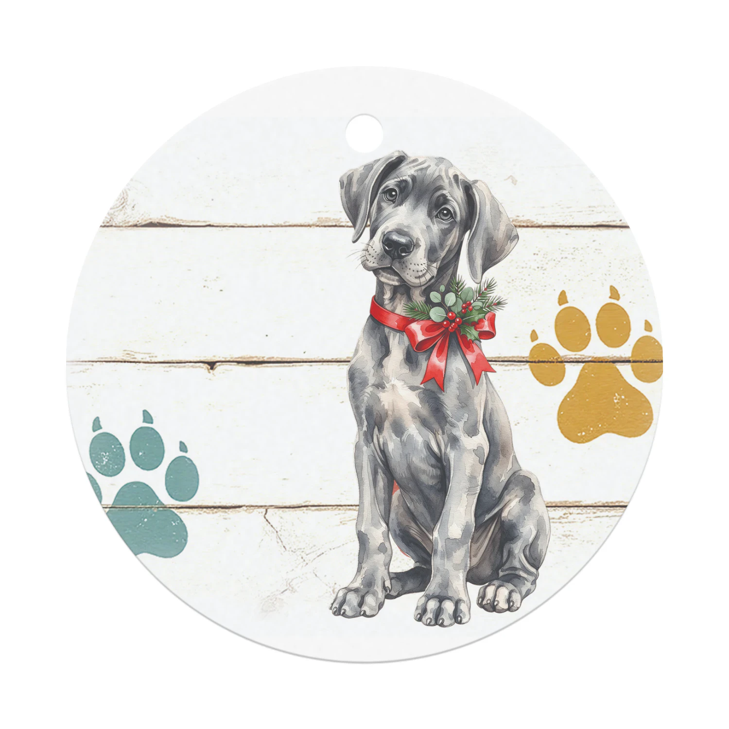 Weimaraner Kerst Hanger Rond