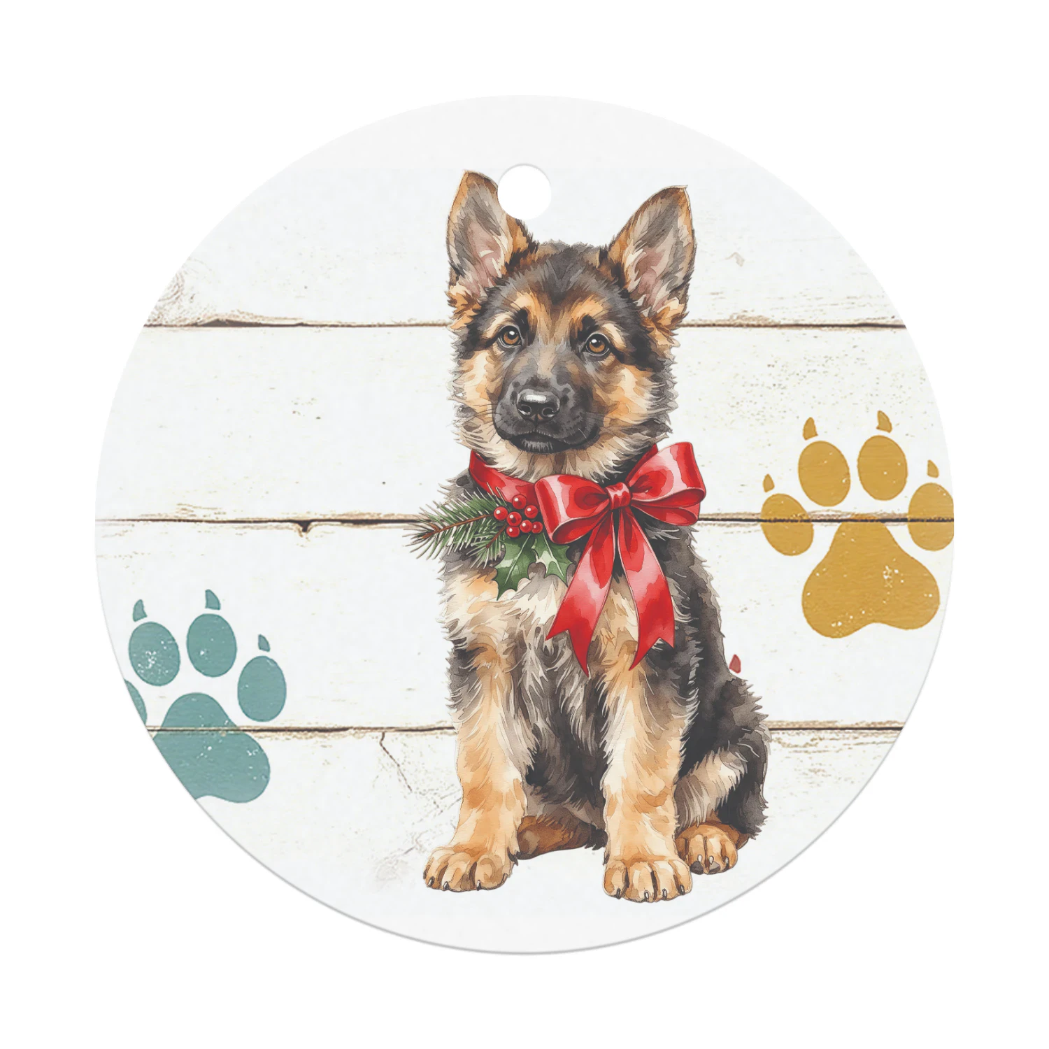 Duitse herdershond Kerst Hanger Rond