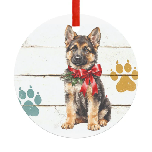 Duitse herdershond Kerst Hanger Rond