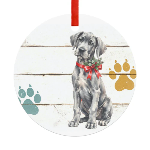 Weimaraner Kerst Hanger Rond