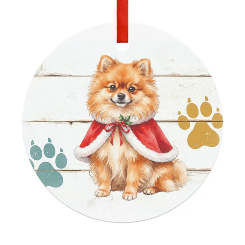 Keeshond blond Kerst Hanger Rond