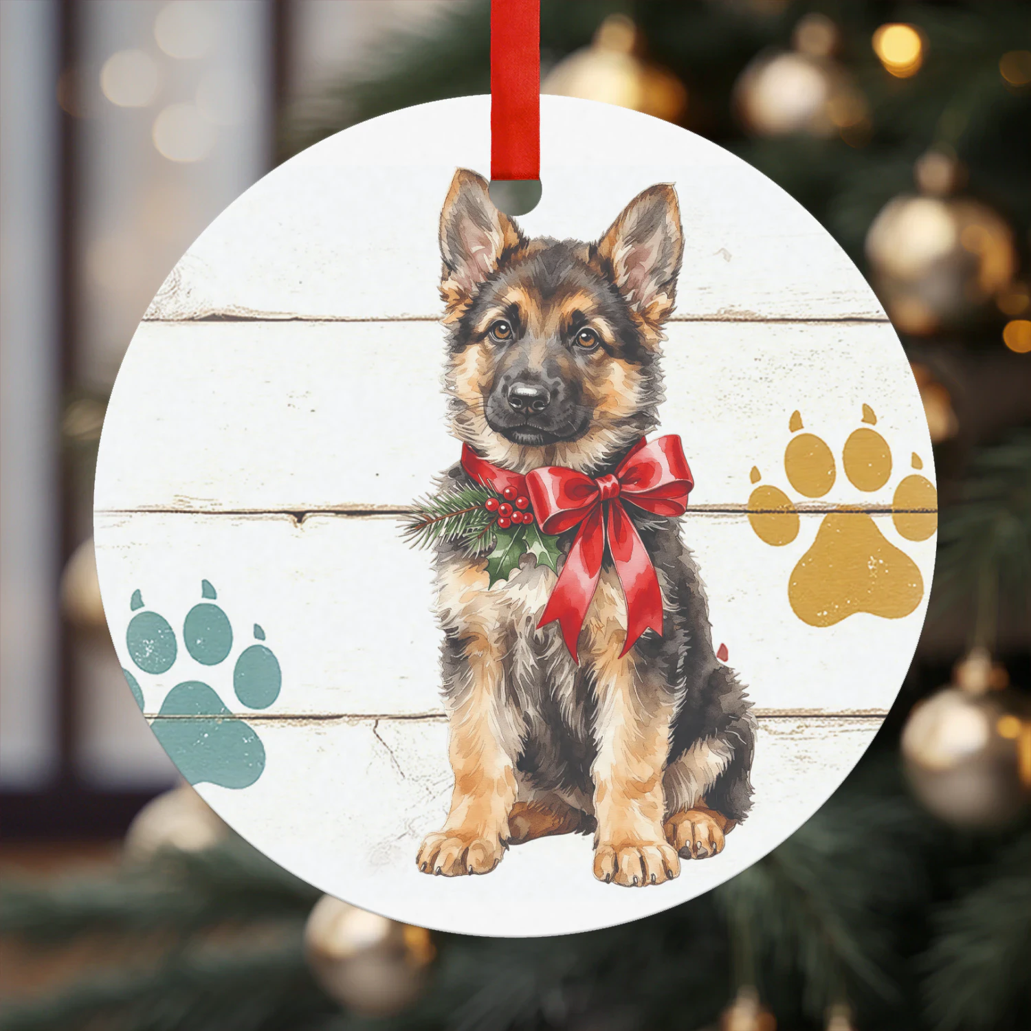 Duitse herdershond Kerst Hanger Rond