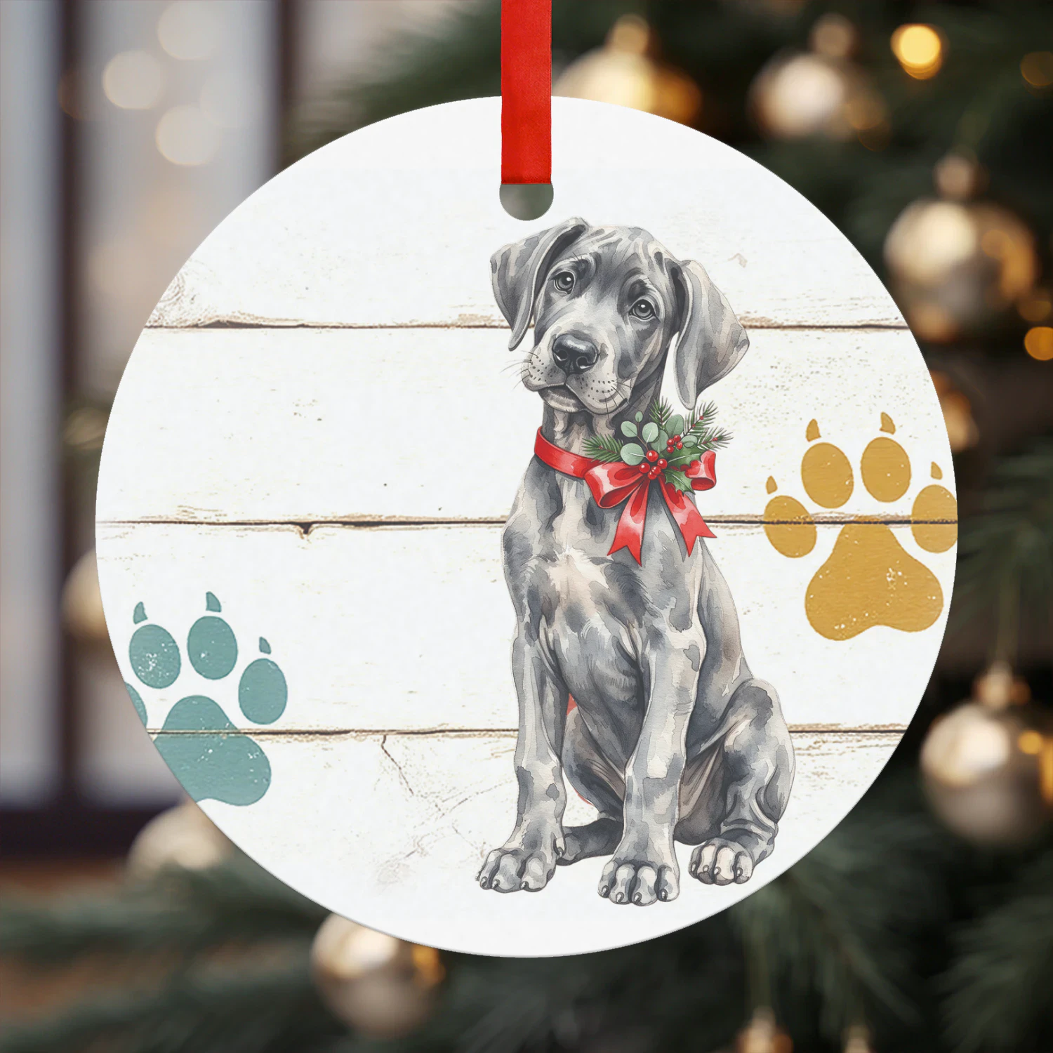 Weimaraner Kerst Hanger Rond