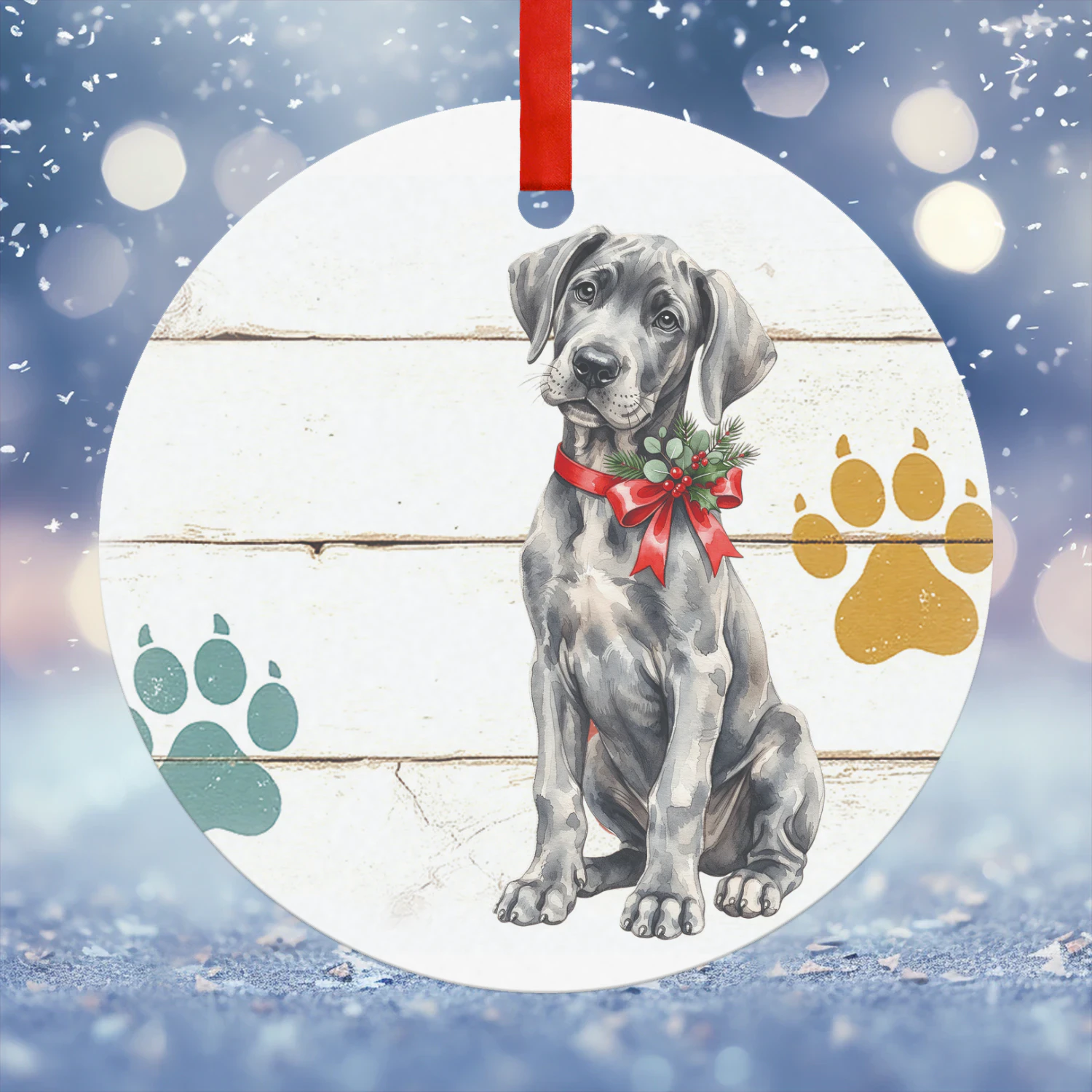 Weimaraner Kerst Hanger Rond