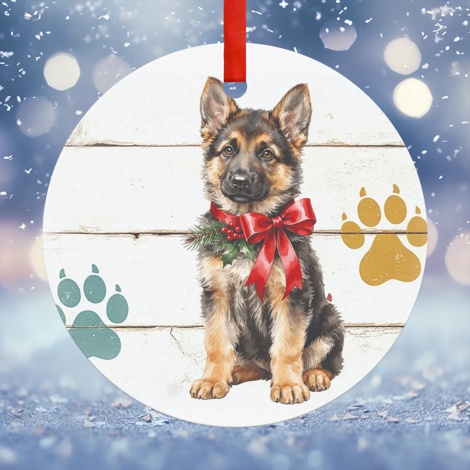Duitse herdershond Kerst Hanger Rond