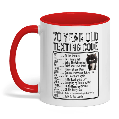 70 Year Old Texting Code Cat