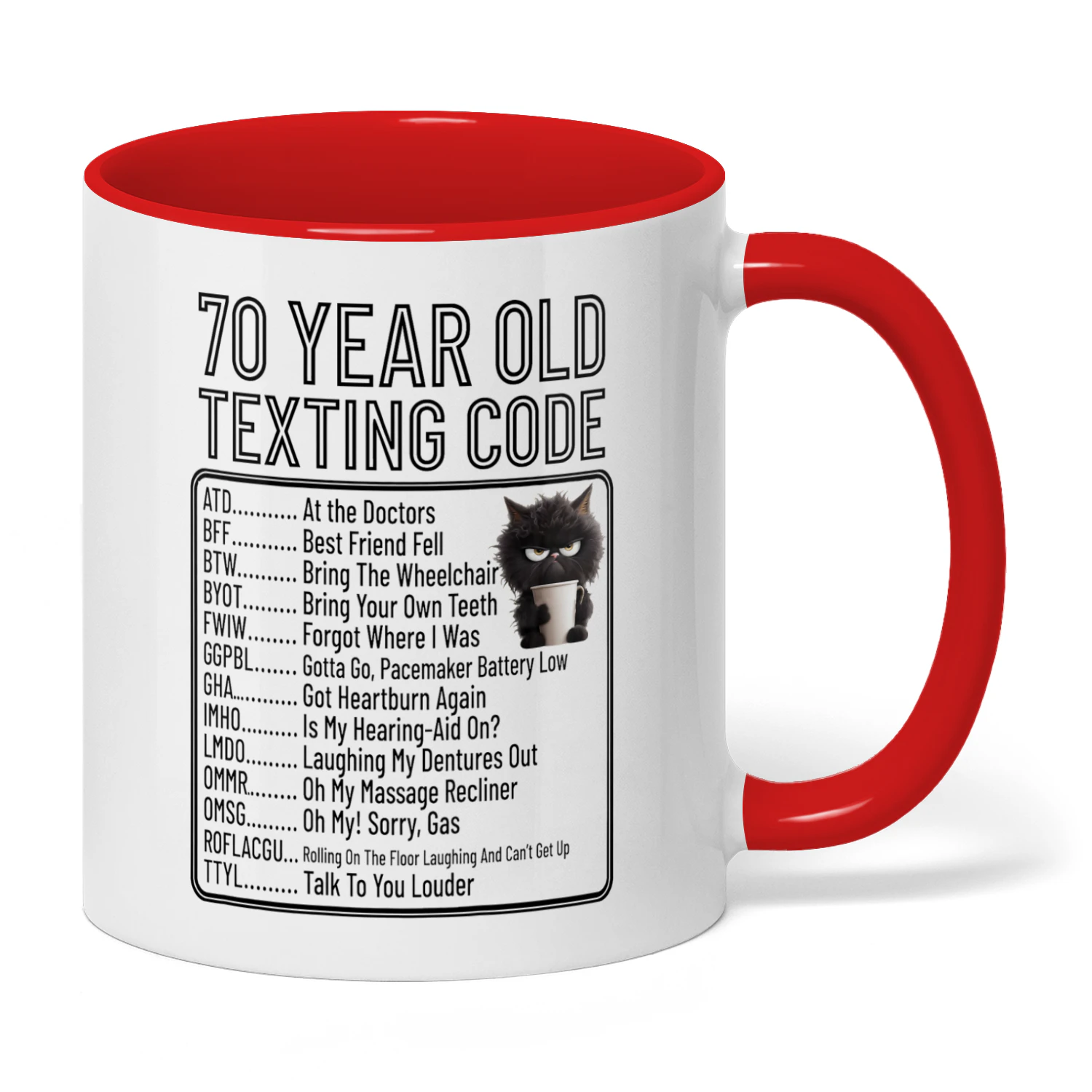 70 Year Old Texting Code Cat