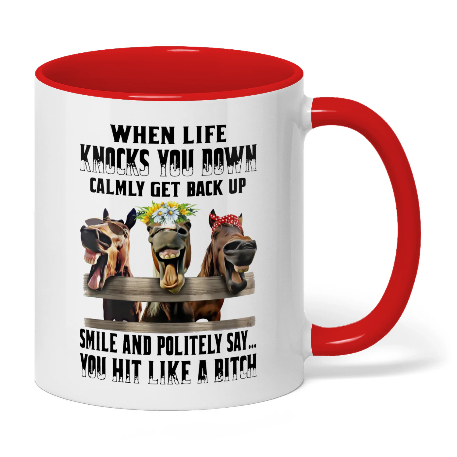 When Life Knocks You Down Calmly Get Horse