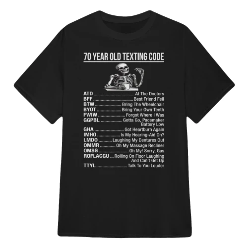 70 Year Old Texting Code Skull