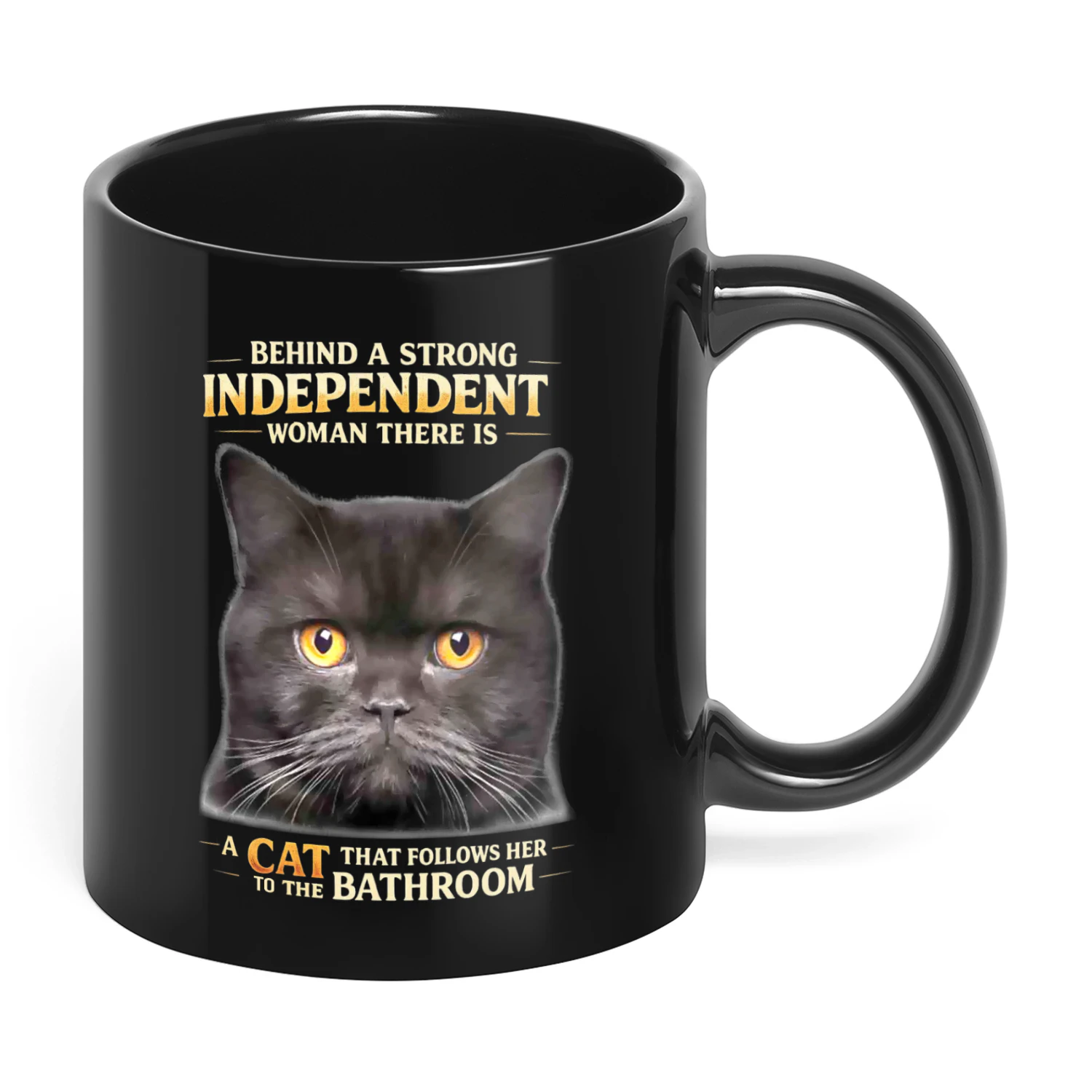 Behind A Strong Independent Woman There Is Cat