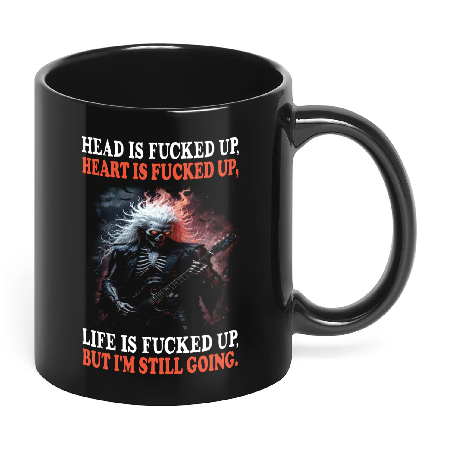 Head Is Fucked Up Heart Is Fucked Skull