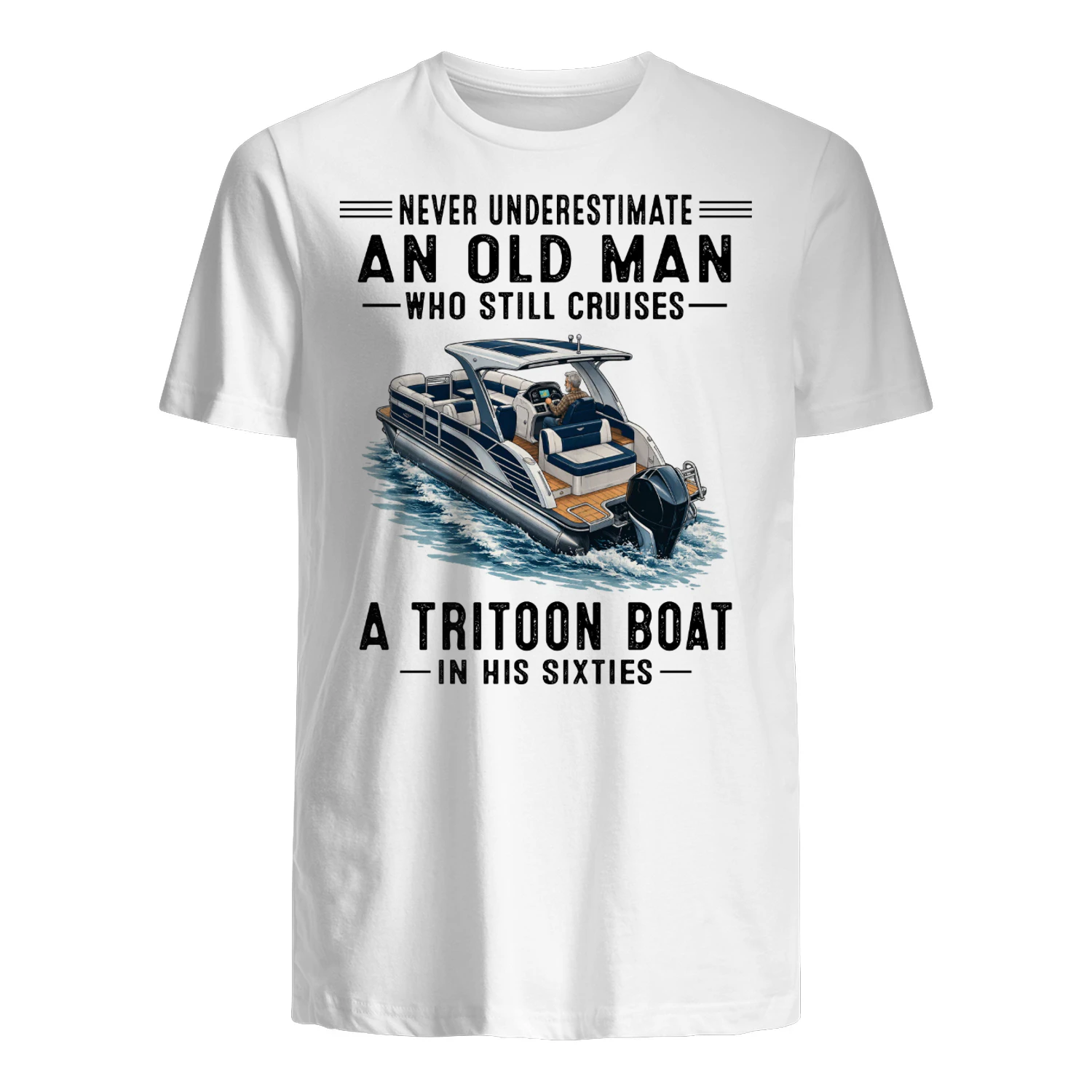 Never Underestimate An Old Man Who Still Cruises A Tritoon Boat in His Sixties