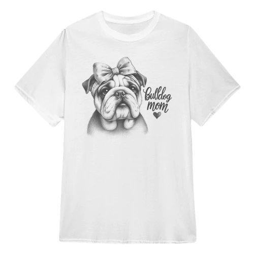 Bulldog Mom Sketch Bow 