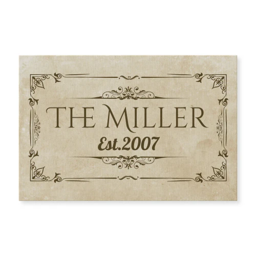Retro Vintage Family Name Canvas Wall art