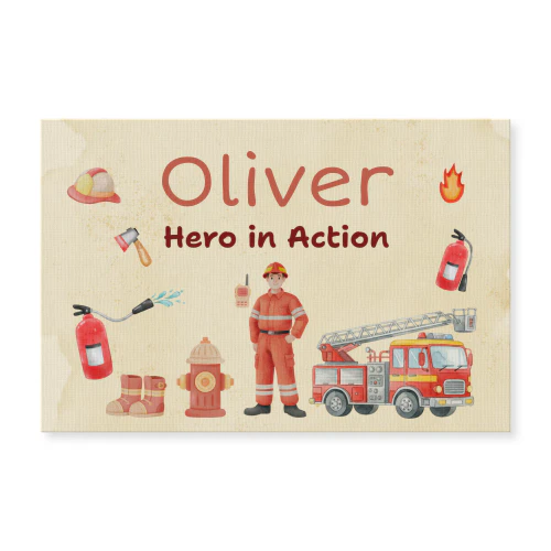 Firefighter Custom Name  Wall Art