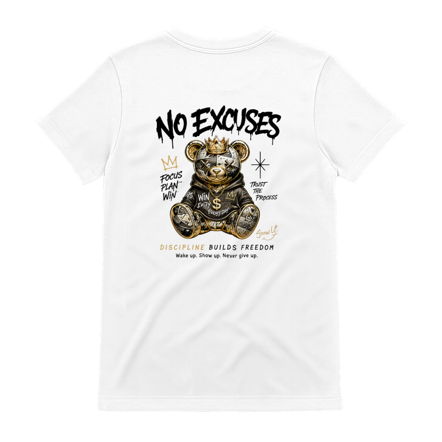 No Excuses™ Crown Bear Streetwear T-Shirt