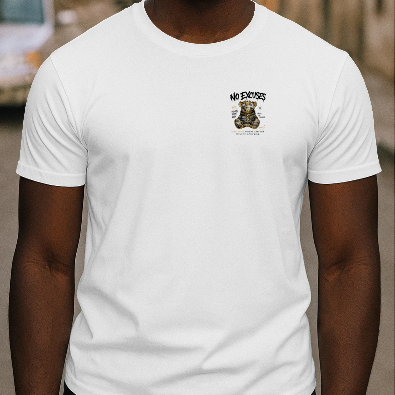 No Excuses™ Crown Bear Streetwear T-Shirt
