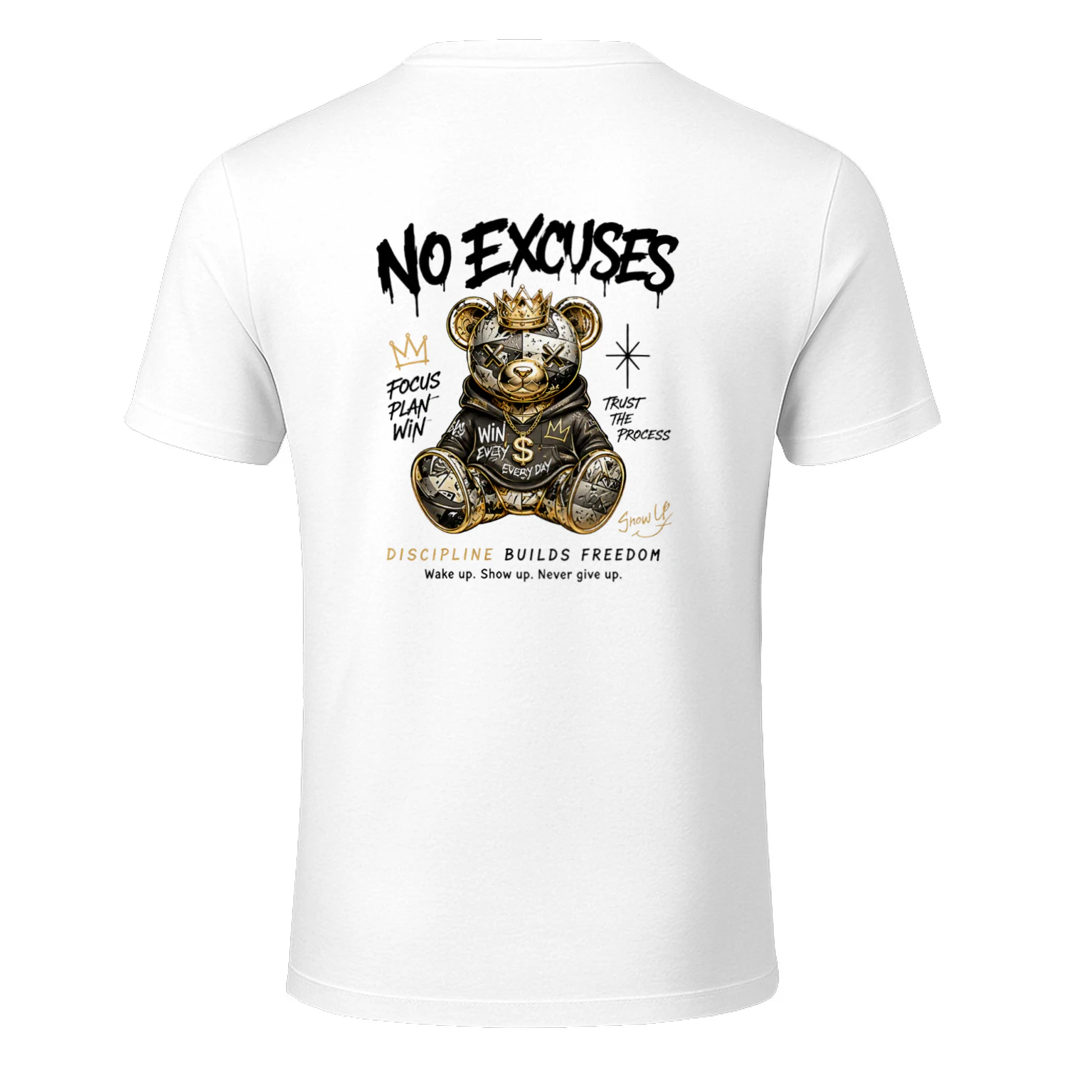 No Excuses™ Crown Bear Streetwear T-Shirt