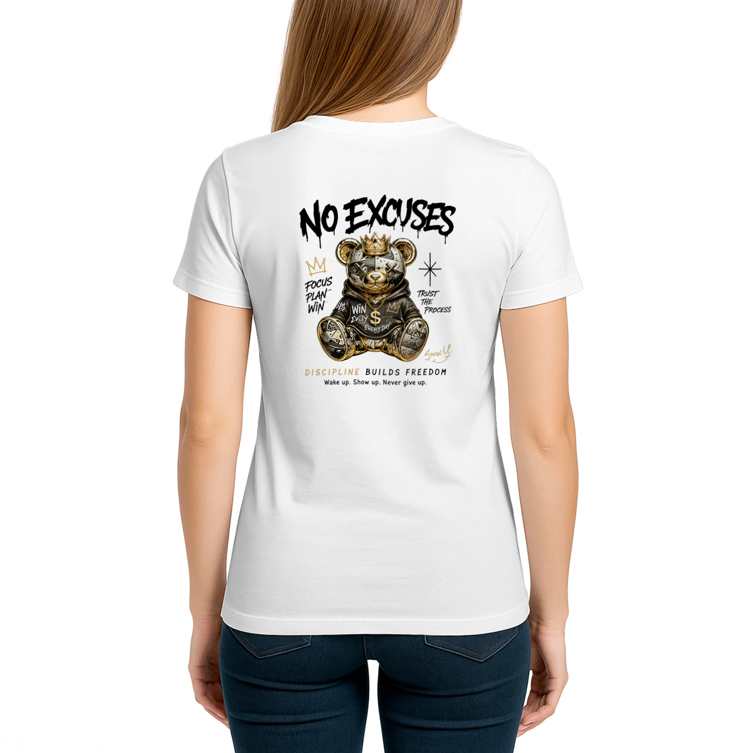 No Excuses™ Crown Bear Streetwear T-Shirt