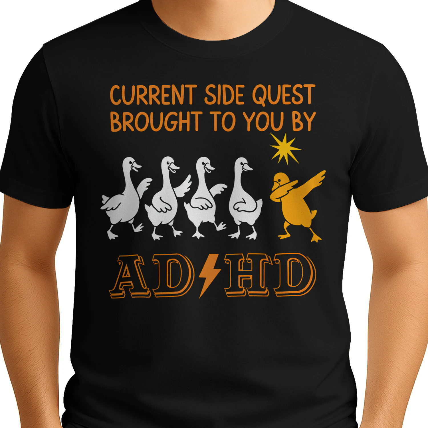 Funny ADHD Side Quest T-Shirt, Current Side Quest Brought To You By ADHD Shirt, Neurodivergent Humor Tee, Gamer ADHD Gift, Mental Health Graphic Tee, Unisex Shirt