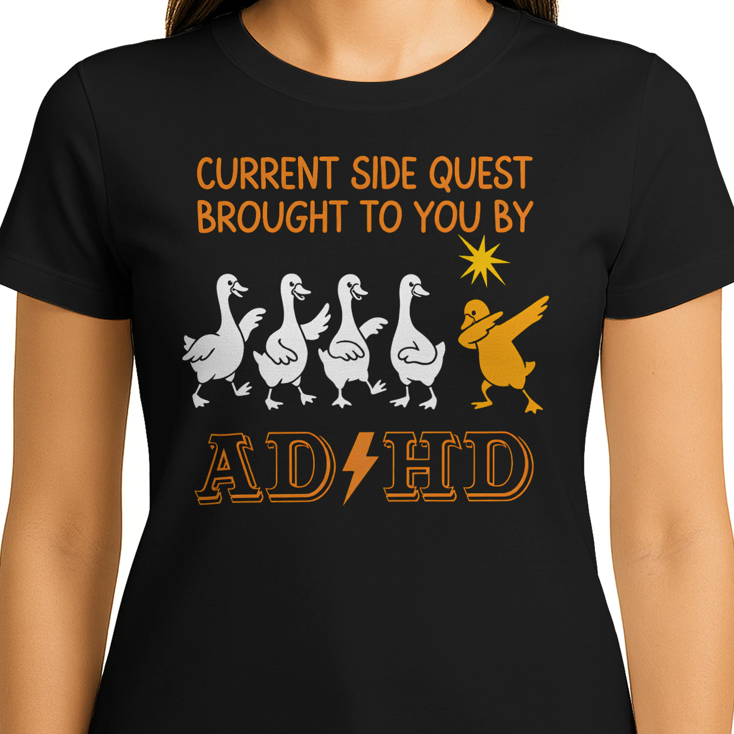 Funny ADHD Side Quest T-Shirt, Current Side Quest Brought To You By ADHD Shirt, Neurodivergent Humor Tee, Gamer ADHD Gift, Mental Health Graphic Tee, Unisex Shirt