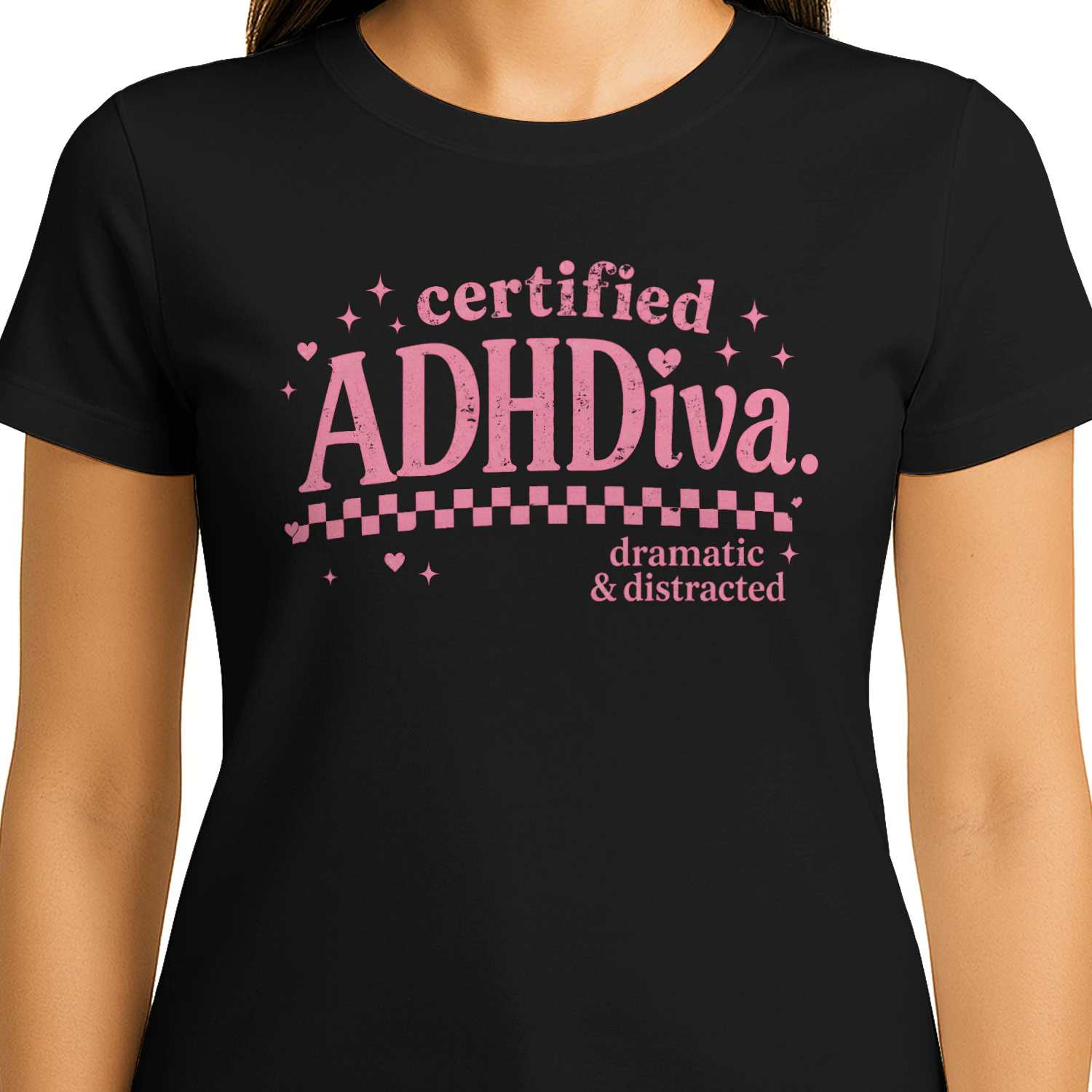 Certified Adhdiva Shirt, Dramatic And Distracted Funny ADHD Tee, Mental Health T-Shirt