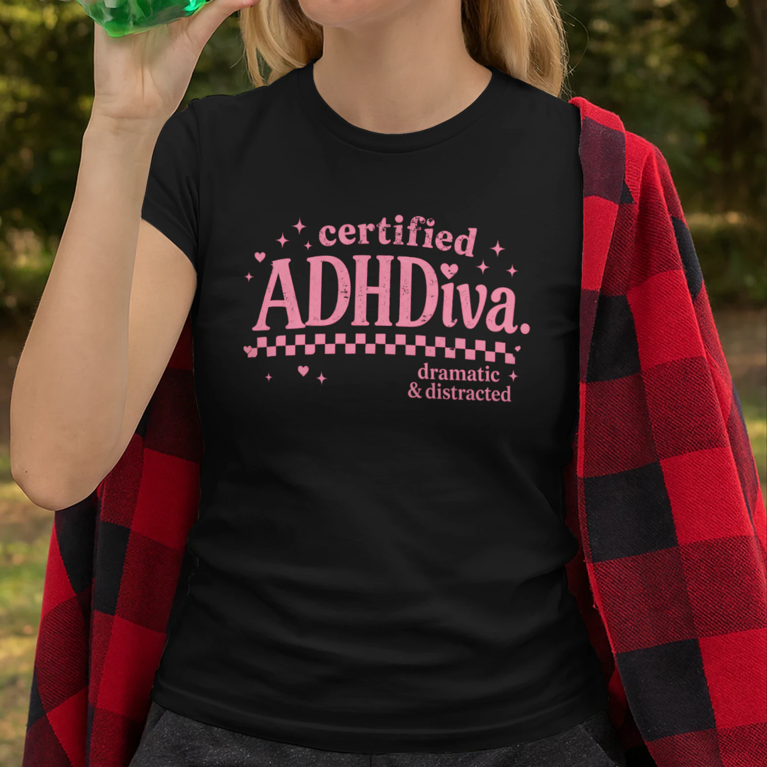 Certified Adhdiva Shirt, Dramatic And Distracted Funny ADHD Tee, Mental Health T-Shirt