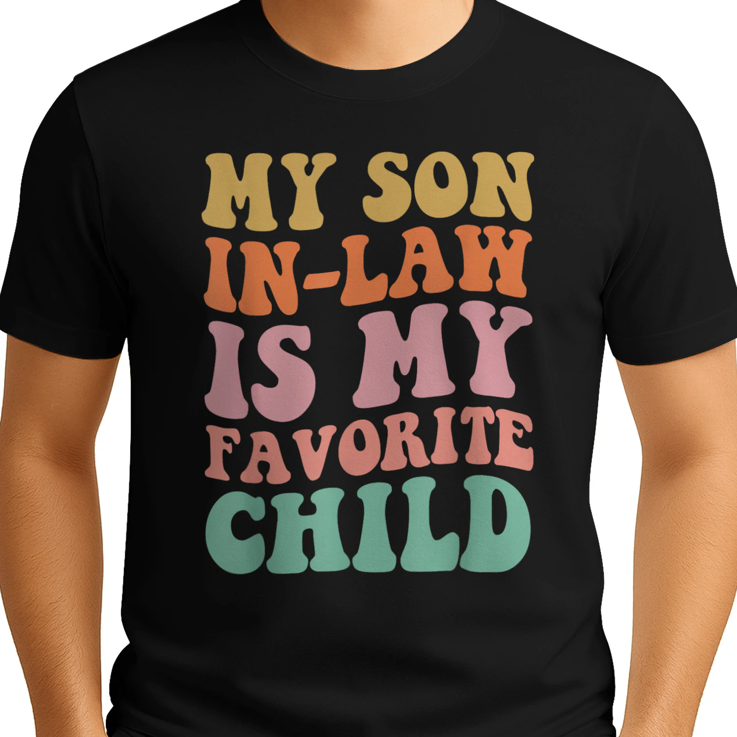 My Son In Law Is My Favorite Child Groovy Mother in Law Day T-Shirt