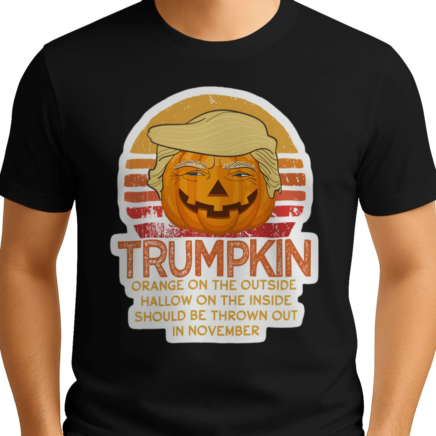 Trumpkin orange on the outside T-shirt