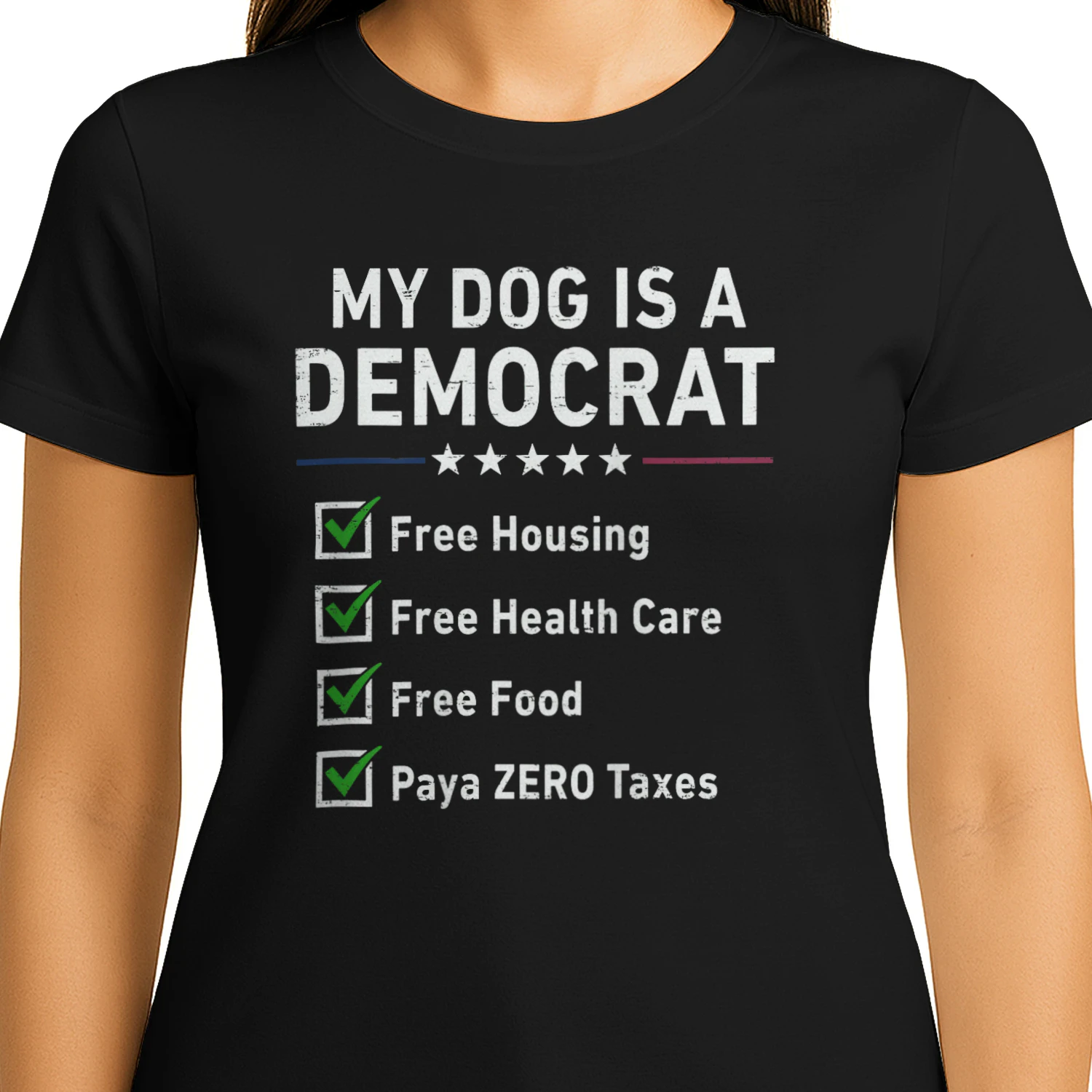 My Dog is A Democrat Free Housing Funny T-Shirt