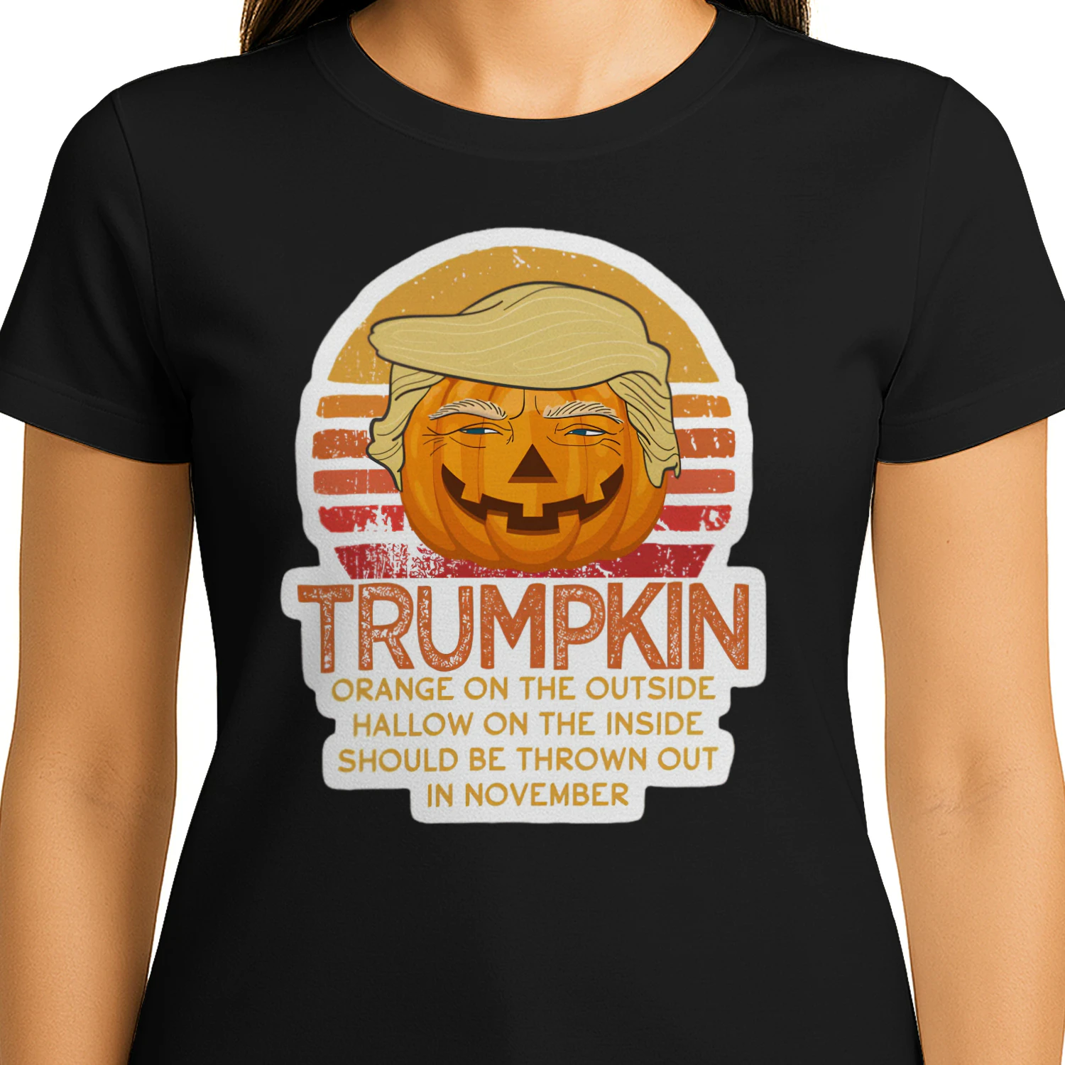 Trumpkin orange on the outside T-shirt