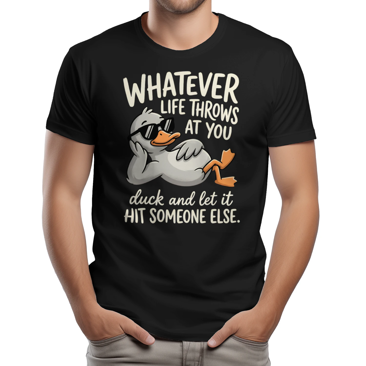Whatever Life Throws At You Funny Sarcastic Shirt, Funny Duck T-Shirt