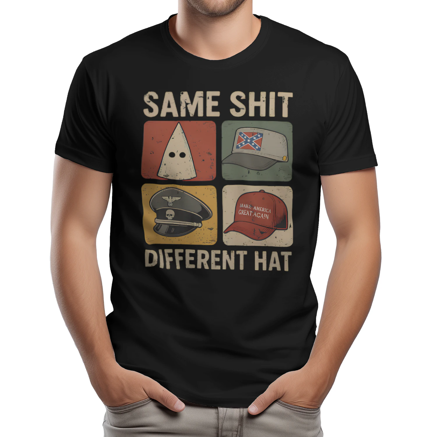 Same Shit Different Hat Retro Vintage Funny Jokes Men Women Classic T-Shirt