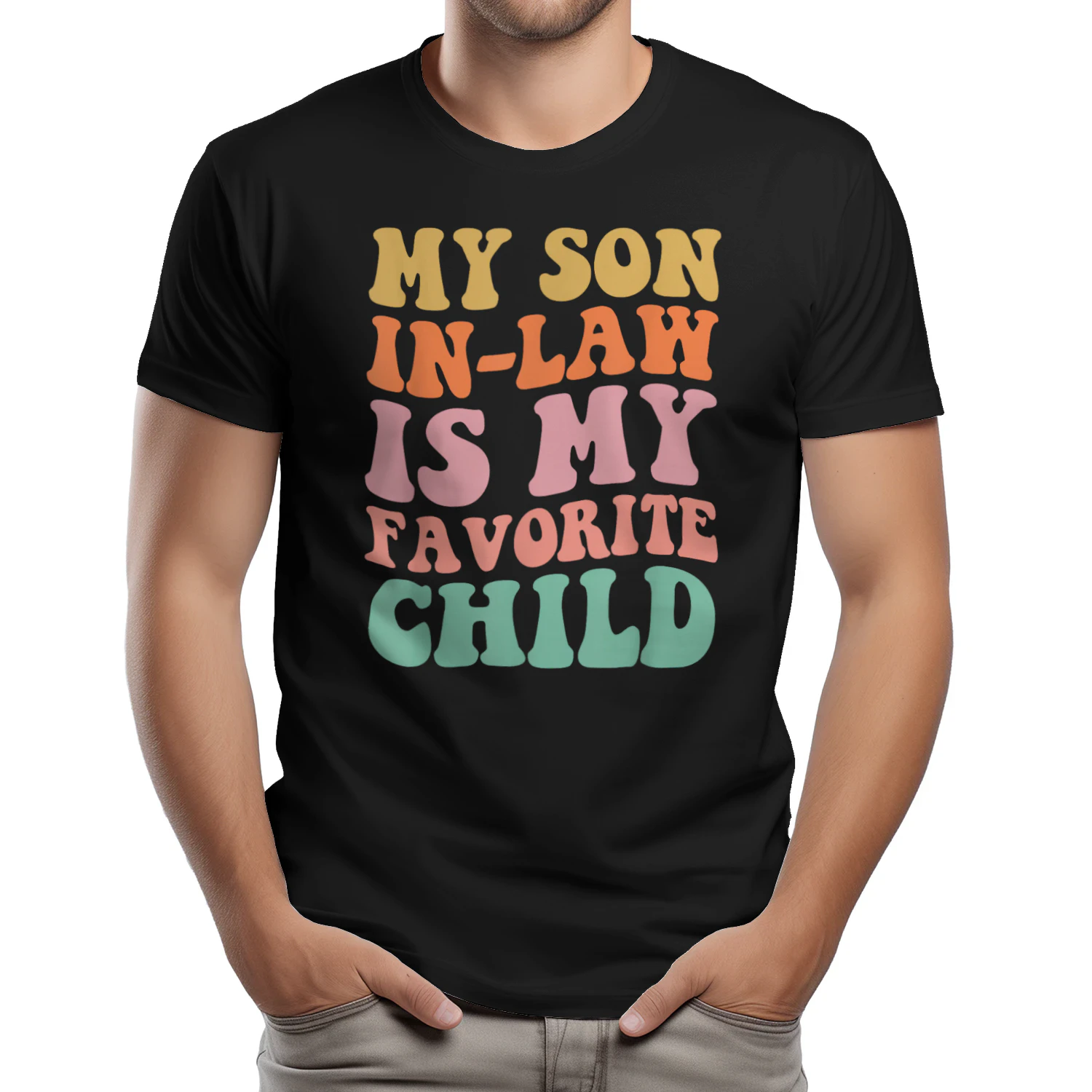 My Son In Law Is My Favorite Child Groovy Mother in Law Day T-Shirt