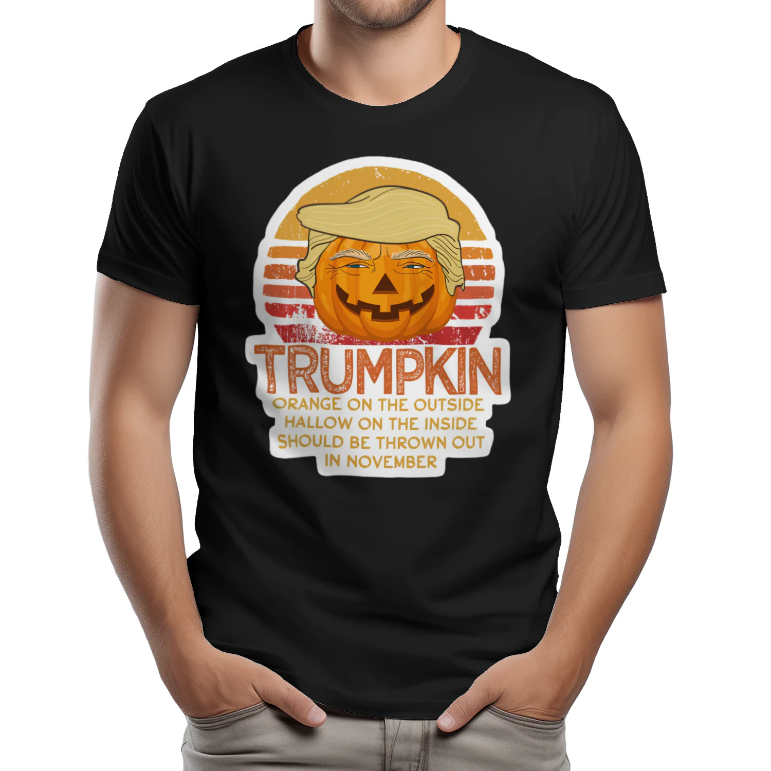 Trumpkin orange on the outside T-shirt