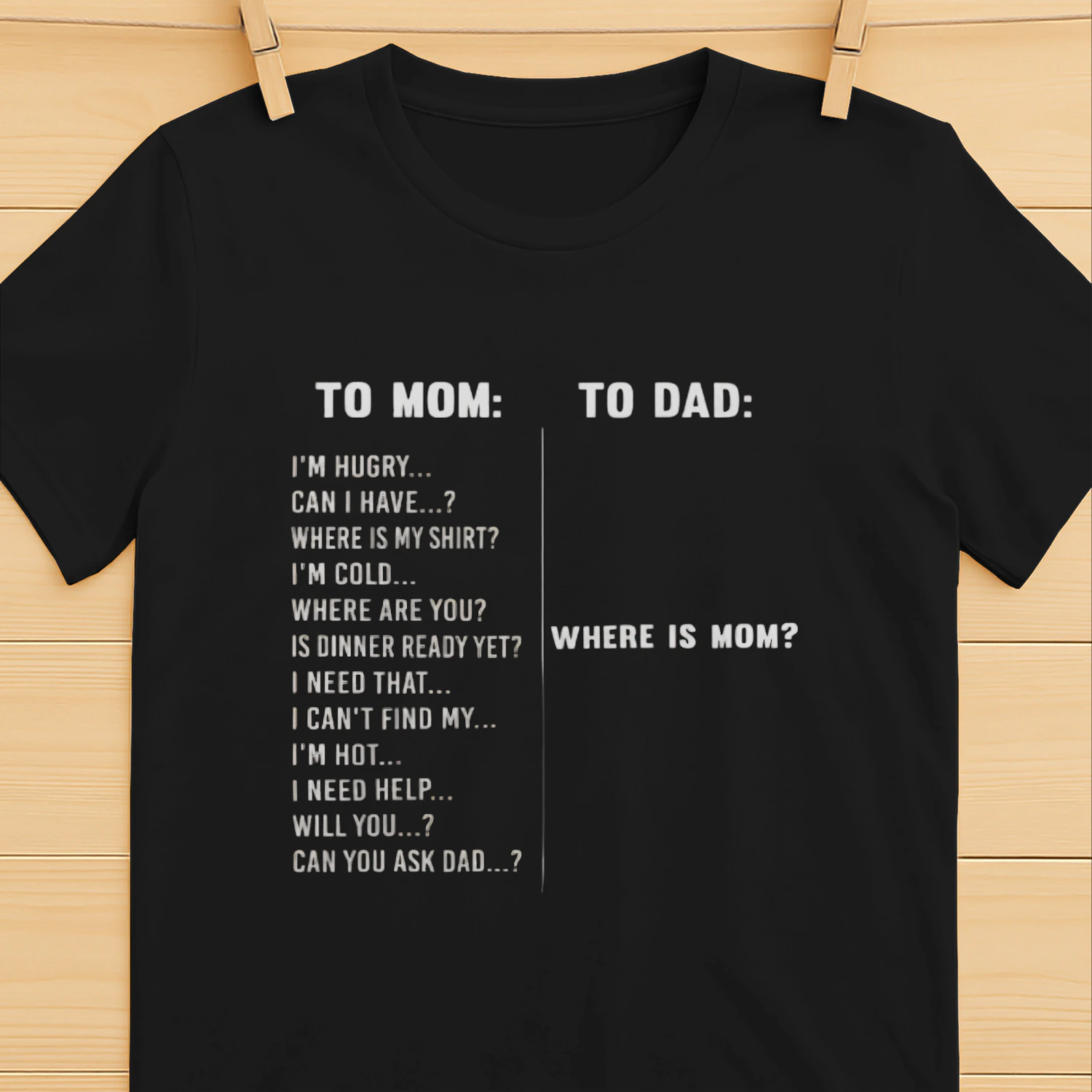 mom versus dad | funny mothers day gift for mothers day T-Shirt