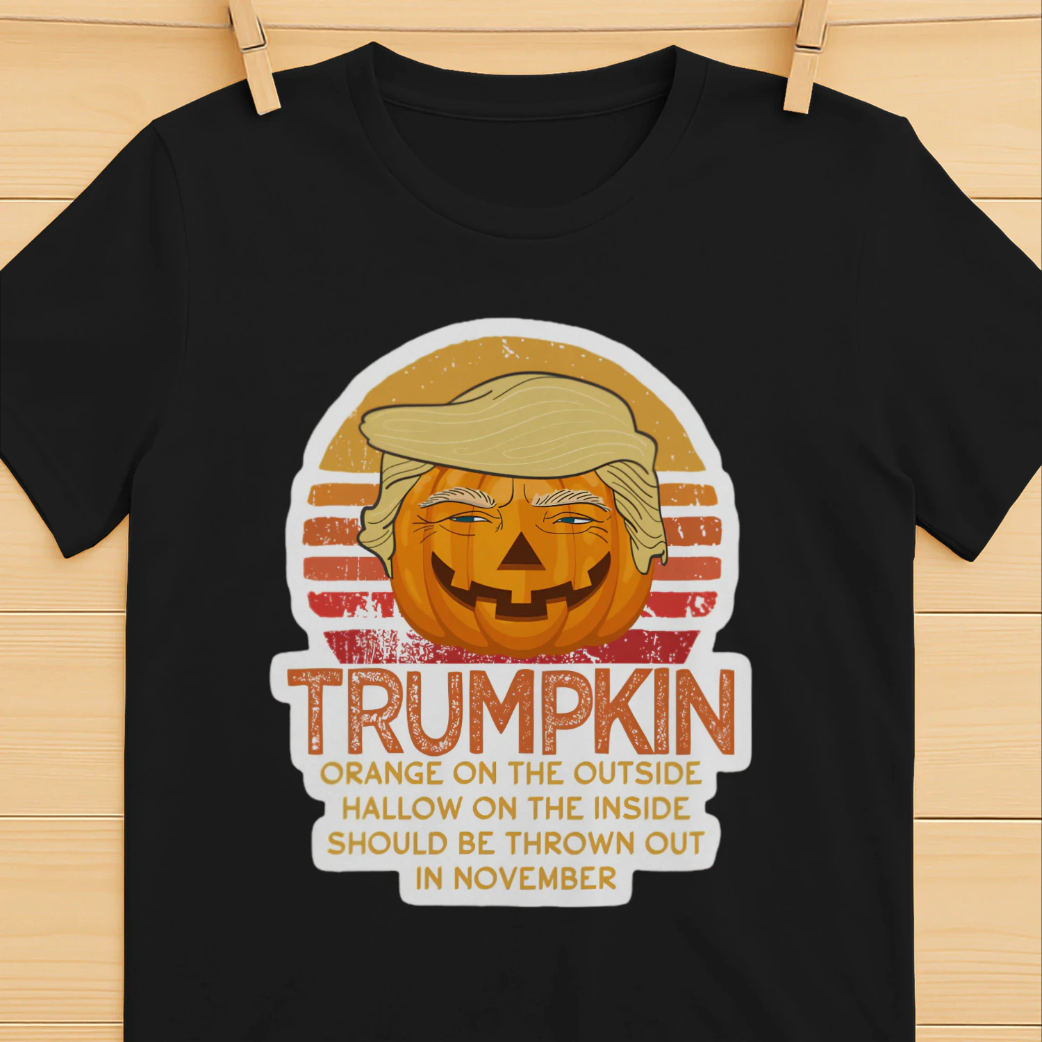 Trumpkin orange on the outside T-shirt