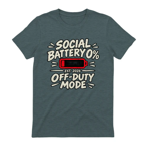 Social Battery 0% Off-Duty Mode T-Shirt | Aesthetic Streetwear Heavyweight Graphic Tee