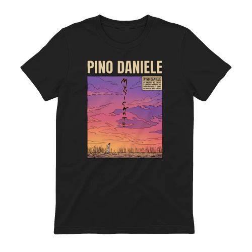 Pino Daniele Merch Musicante Retro Comic Sunset
