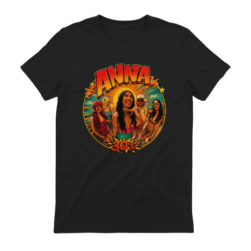 Anna Merch 30°C Summer Vibes Stile Fumetto Retro