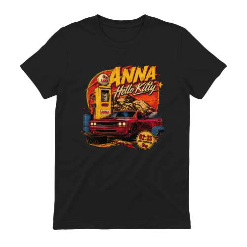 Anna Merch Hello Kitty Retro Muscle Car Streetwear