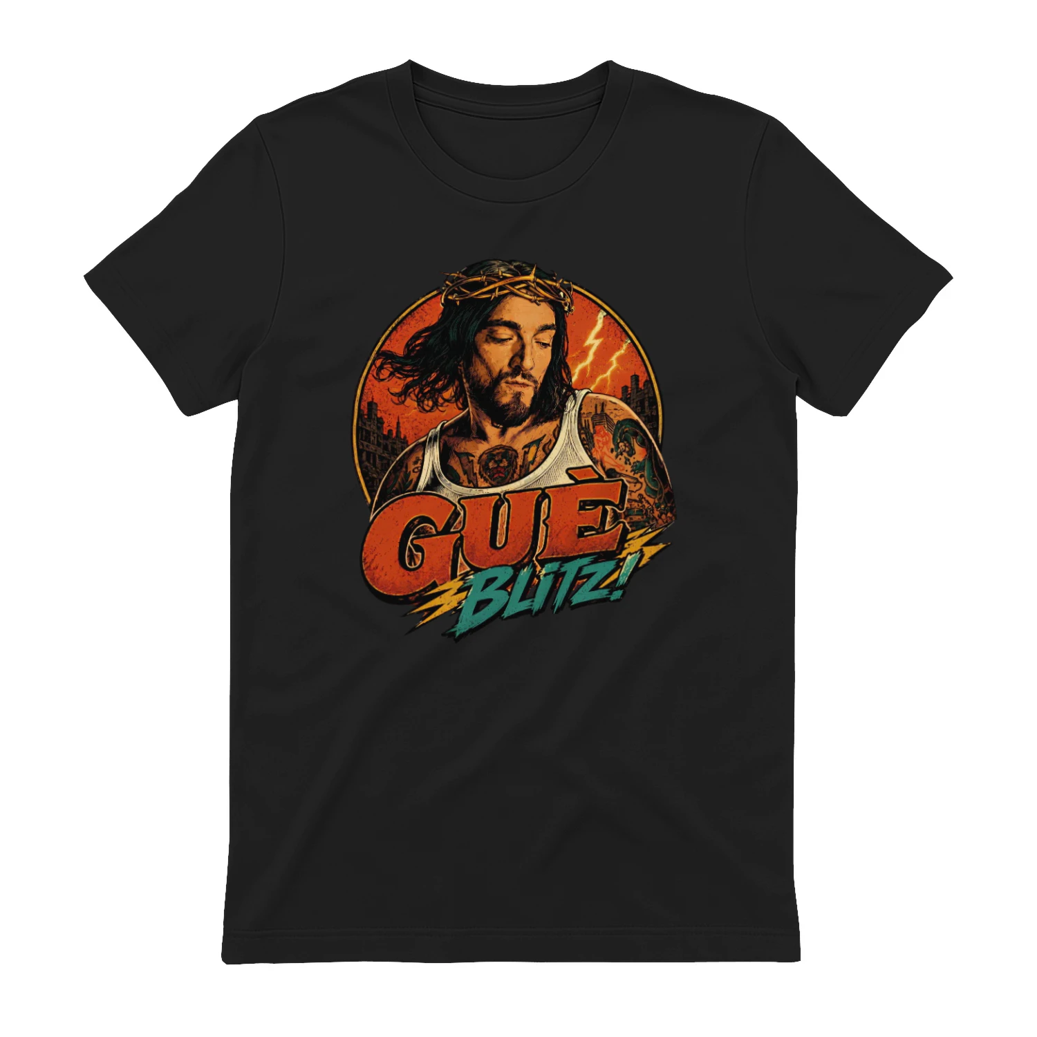 Guè Merch Blitz Corona Di Spine Stile Fumetto Retro