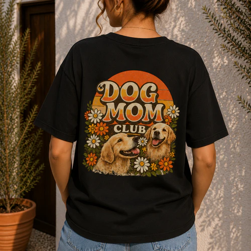 Dog Mom Club Vintage Retro T-Shirt