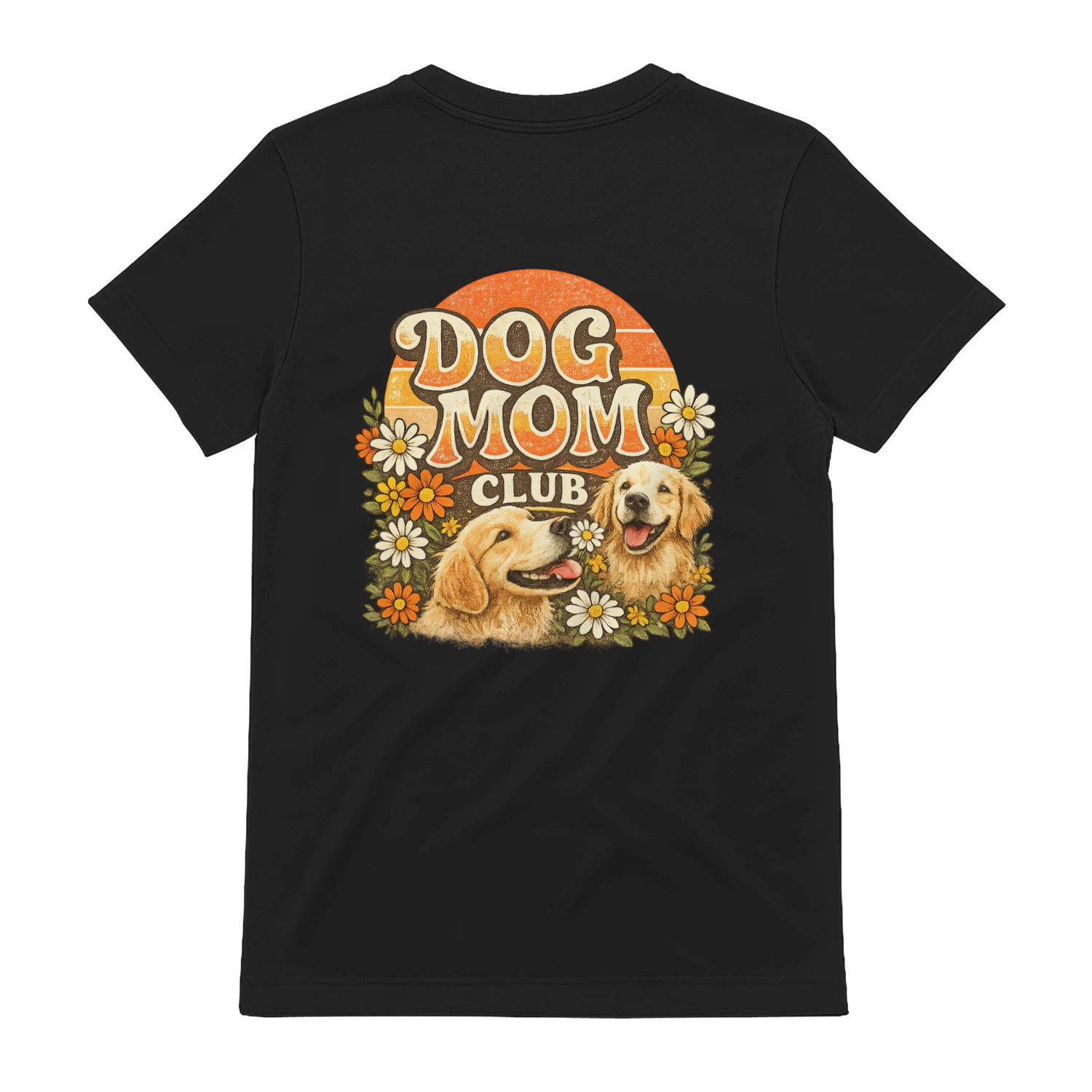Golden Retriever Dog Mom Club Vintage Retro T-Shirt