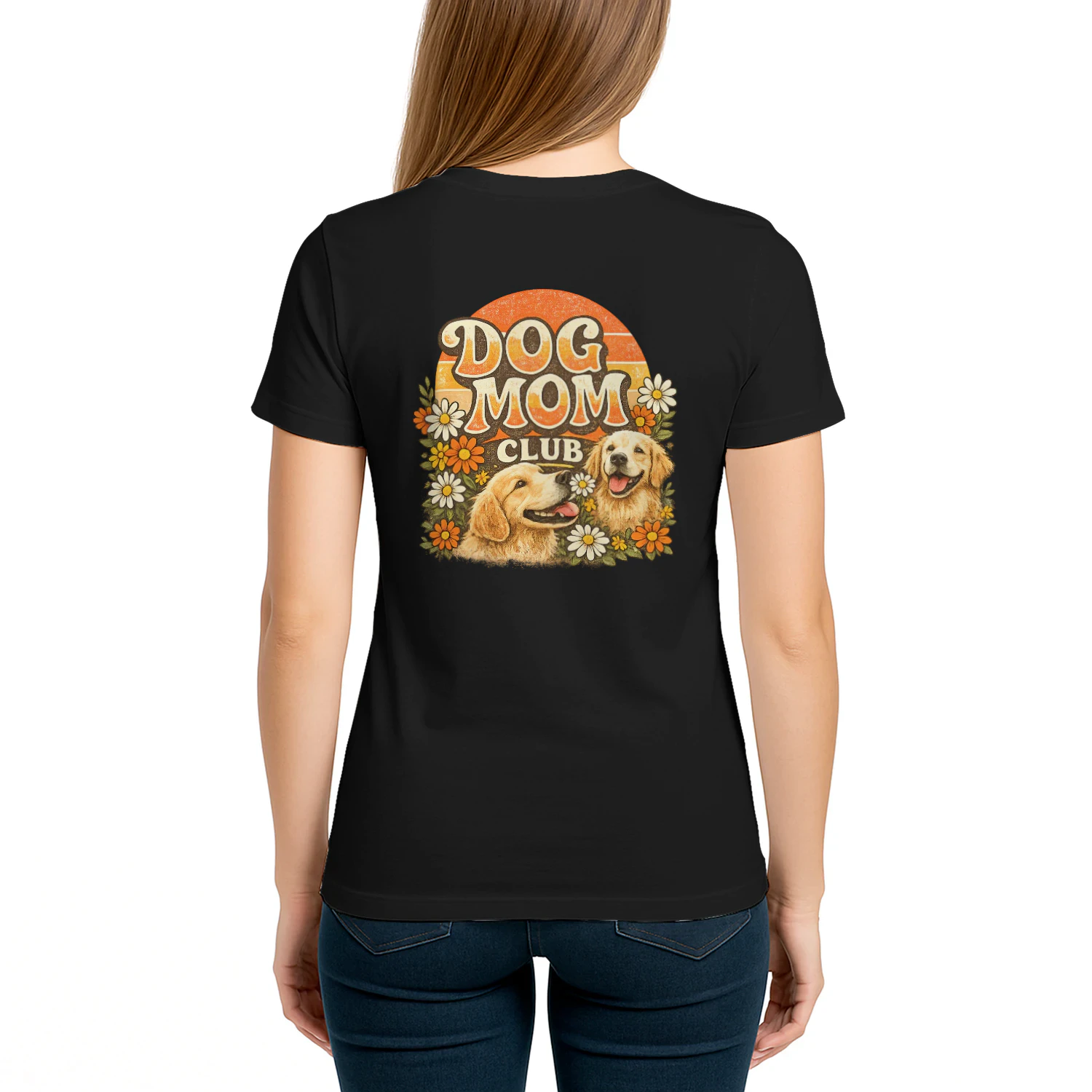 Golden Retriever Dog Mom Club Vintage Retro T-Shirt
